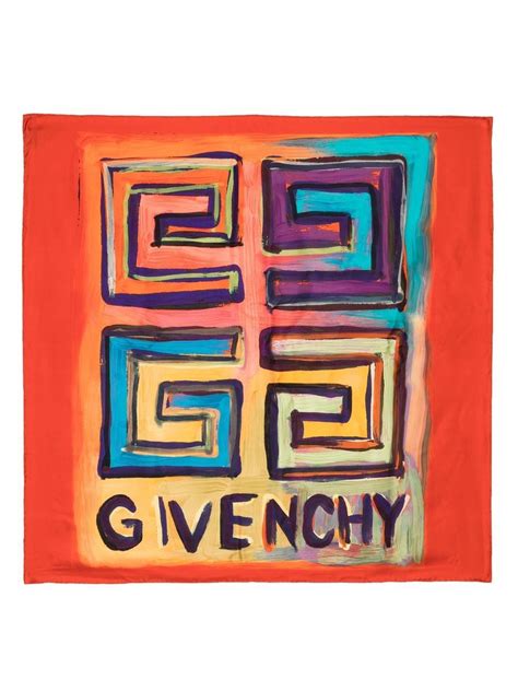 givenchy logo brown and tan scarf|Givenchy silk scarves.